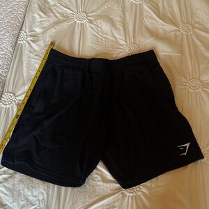 ✅Gymshark Black Athletic Shorts. Mens Small. Sweatshirt/fleece fabric. Used.